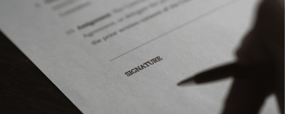 Signing a shareholder agreement