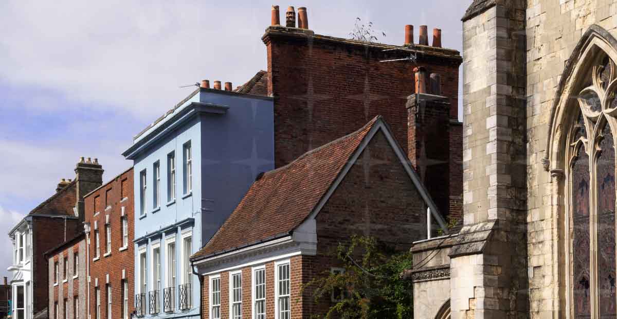 Rooftops in Chichester, West Sussex